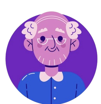 Visage avatar homme Visage d'un avatar d'un homme agé