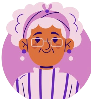 Visage avatar femme Visage d'un avatar d'une femme agé