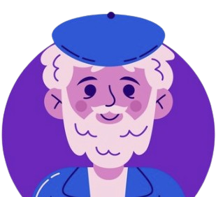 Visage avatar homme Visage d'un avatar d'un homme agé